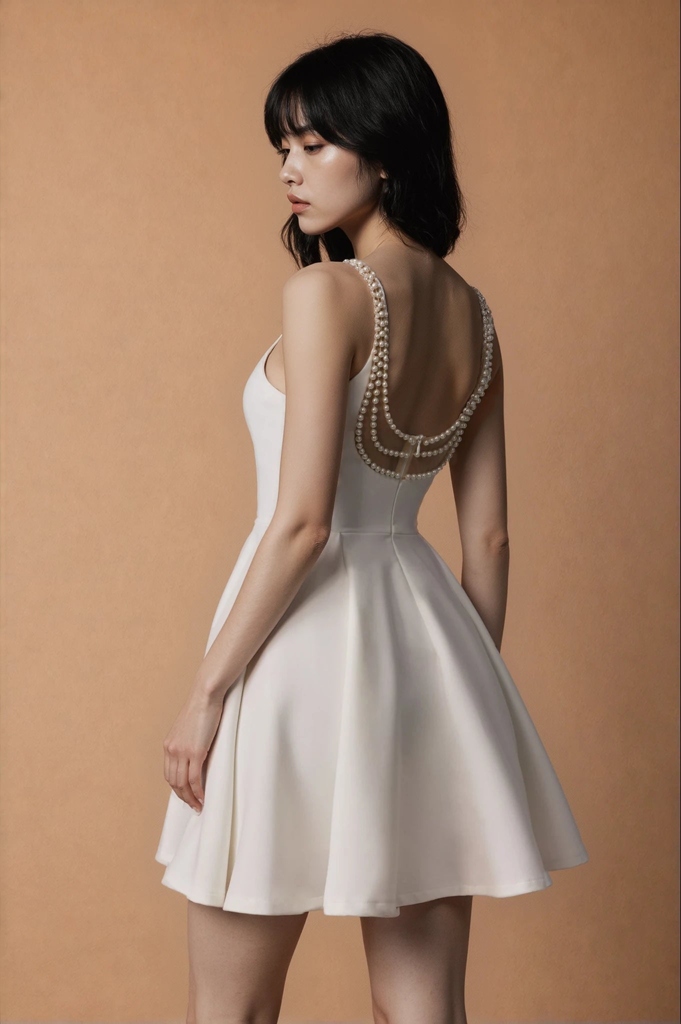 Esther Pearl Emblished Open Back Mini Dress