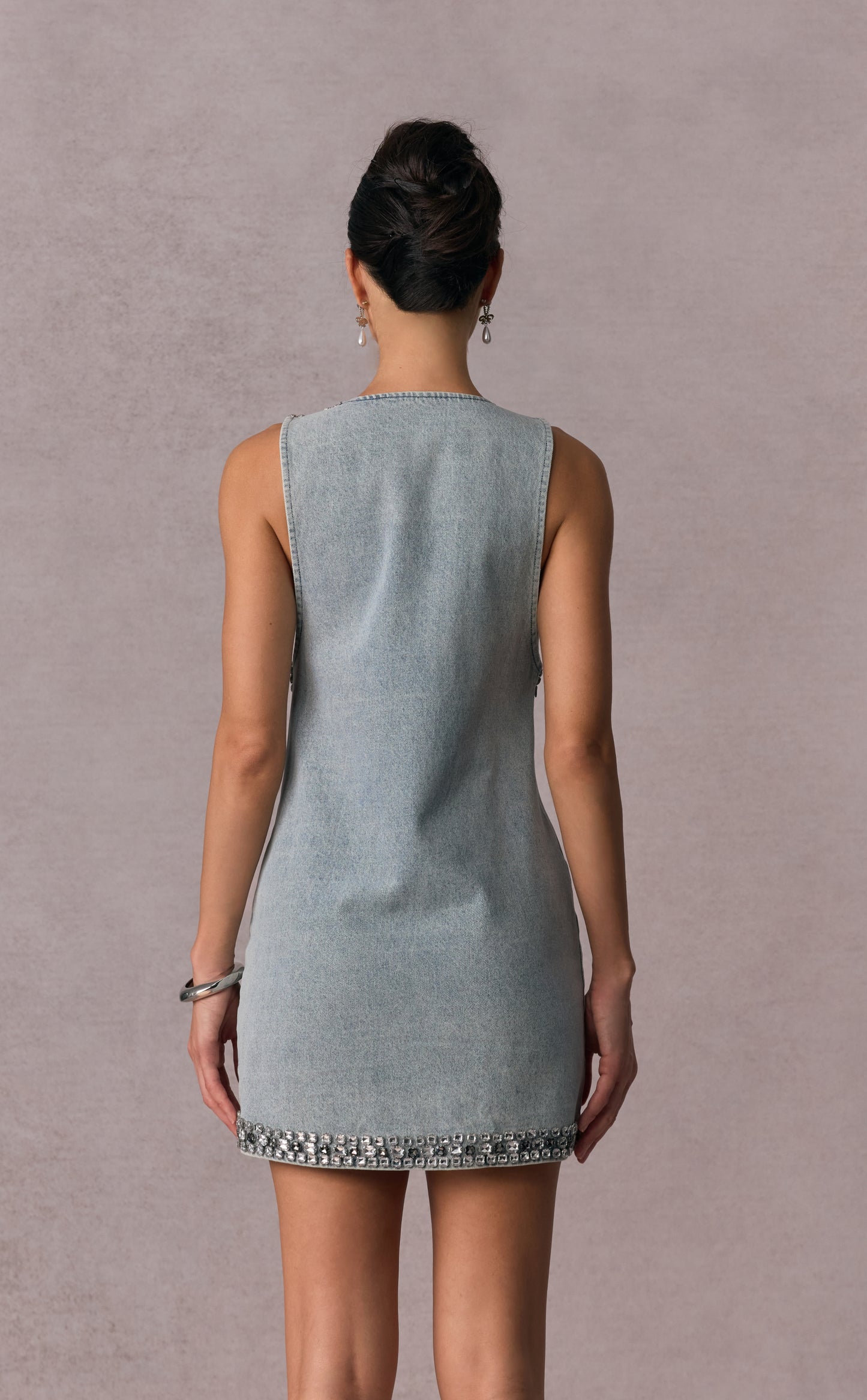 Shirley Crystal Embellished Denim Mini Dress