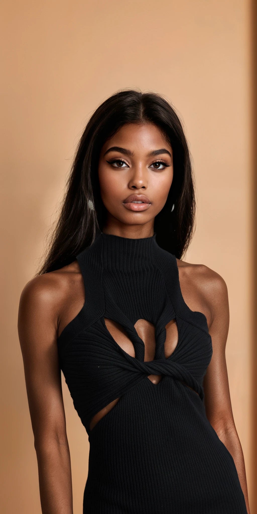 Émilie twist-detail cut-out mini dress