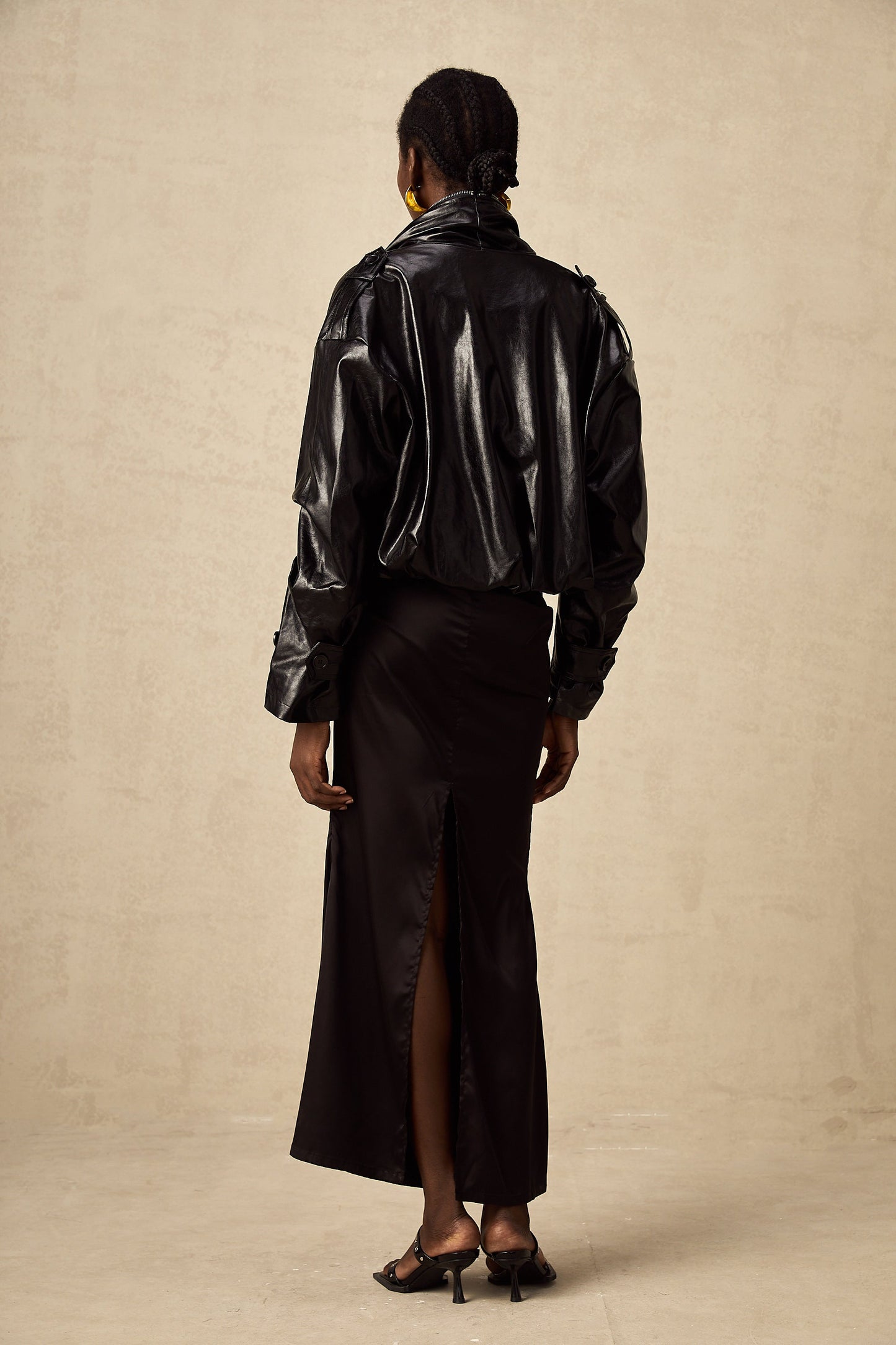 Virginie quilted cropped leather jacket