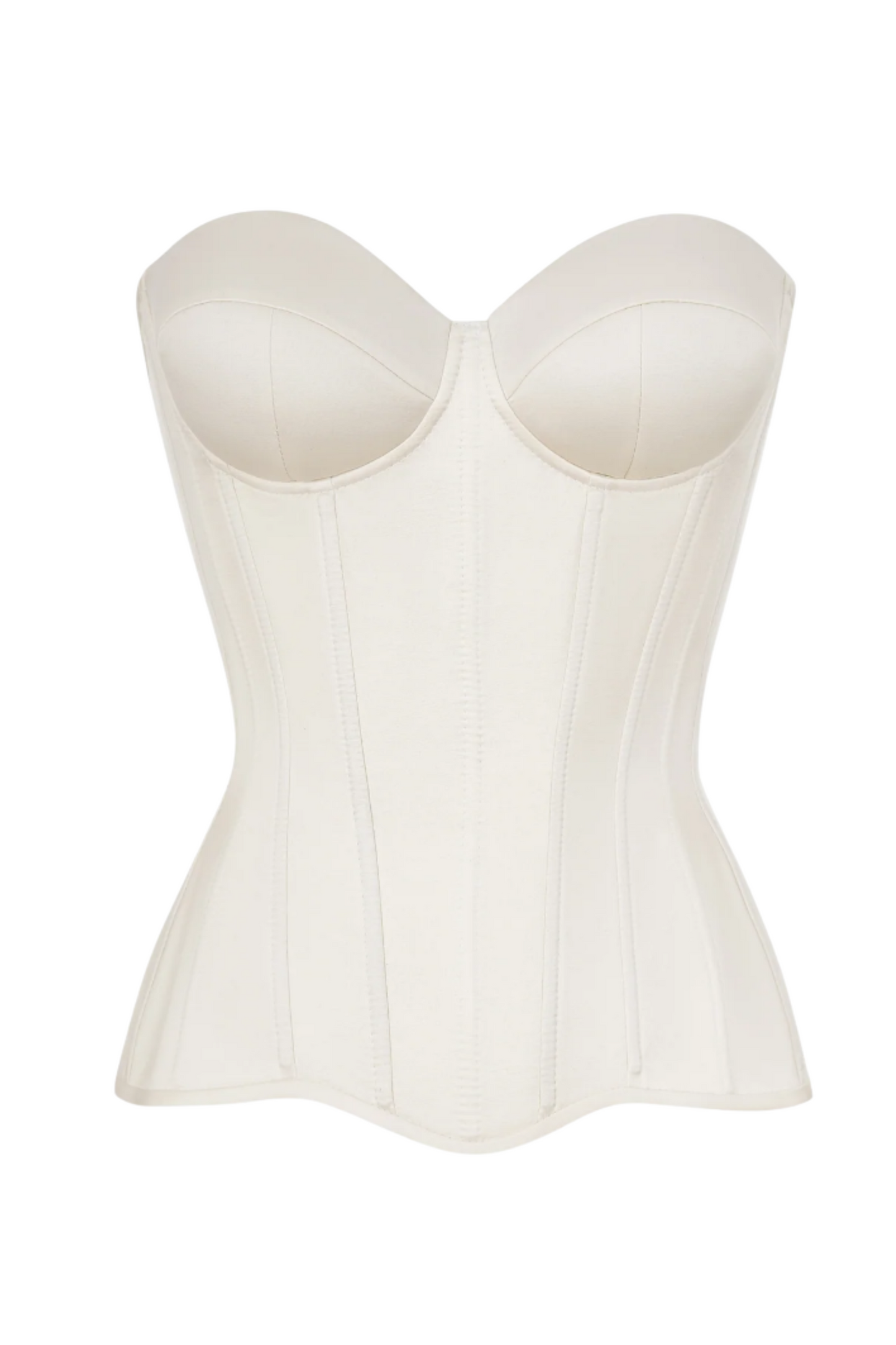 Ivory satin corset with cups