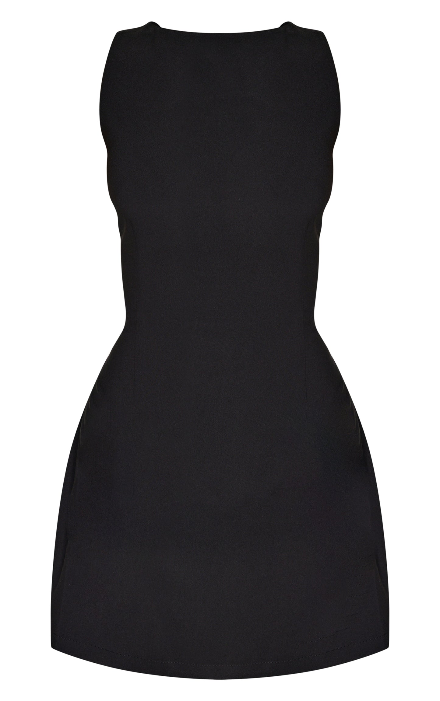 Petite Black Woven Open Back Mini Dress image 5