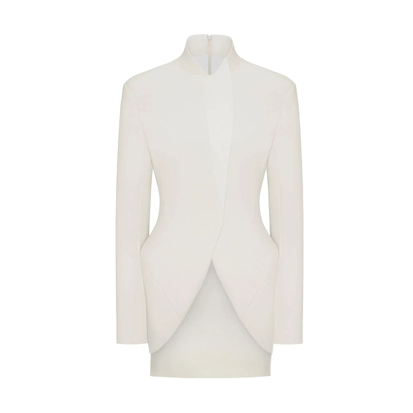 Adriana White Barrel Design Jacket & Skirt Set