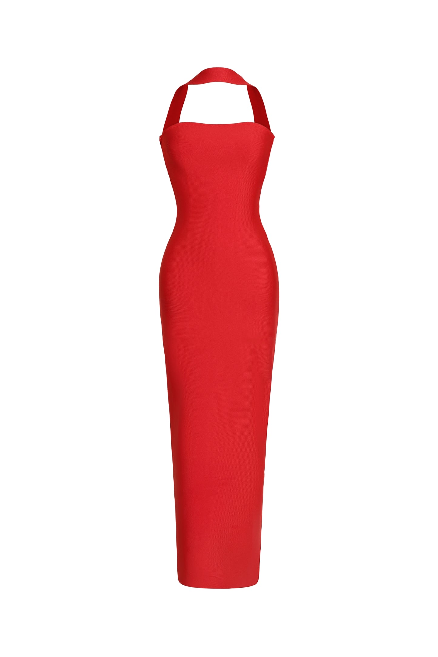 Scarlet Red Strapless Midi Dress