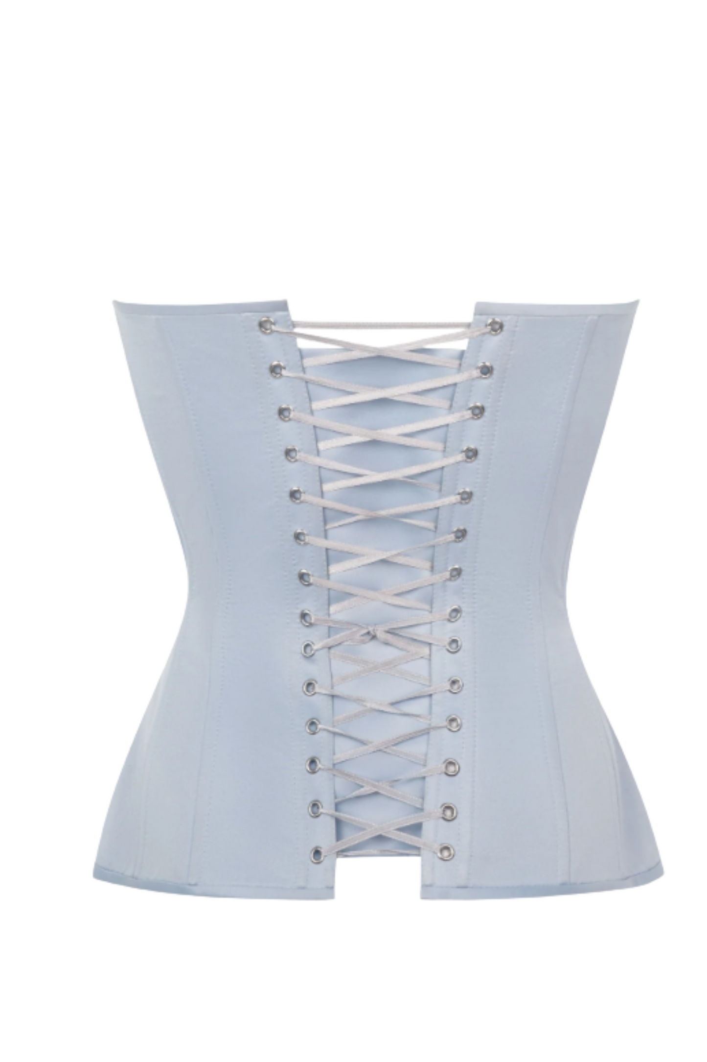 Sky Blue satin corset with cups