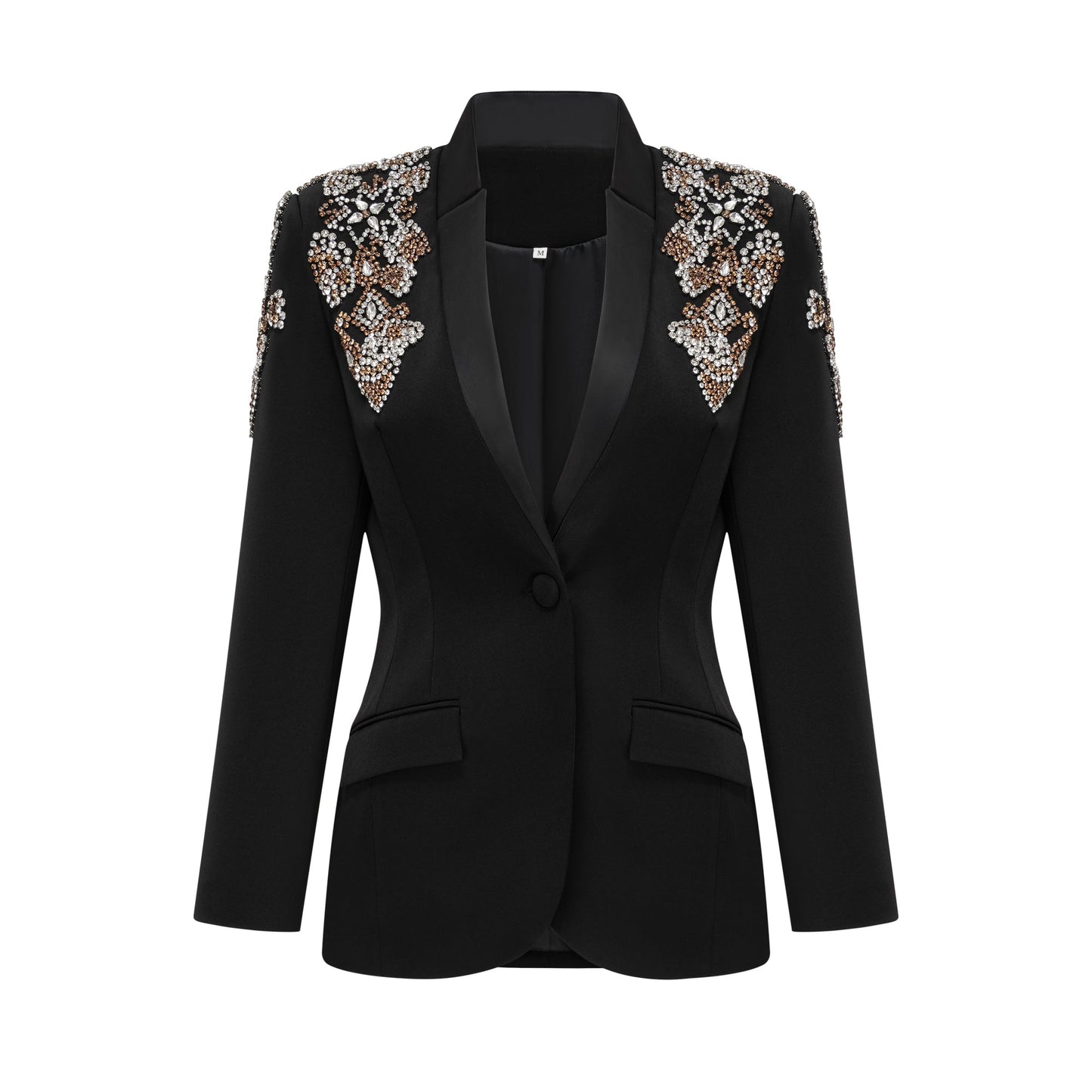 Delphine black embellished jacket & trousers matching set