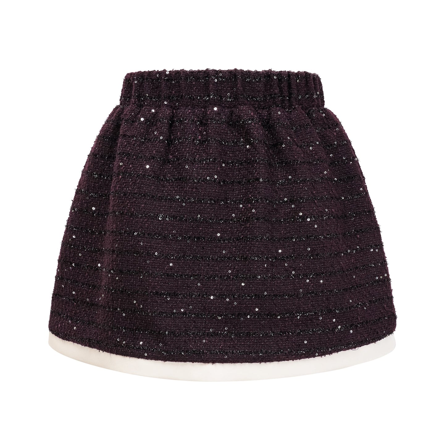 Brigitte purple sequined tweed jacket & skirt matching set