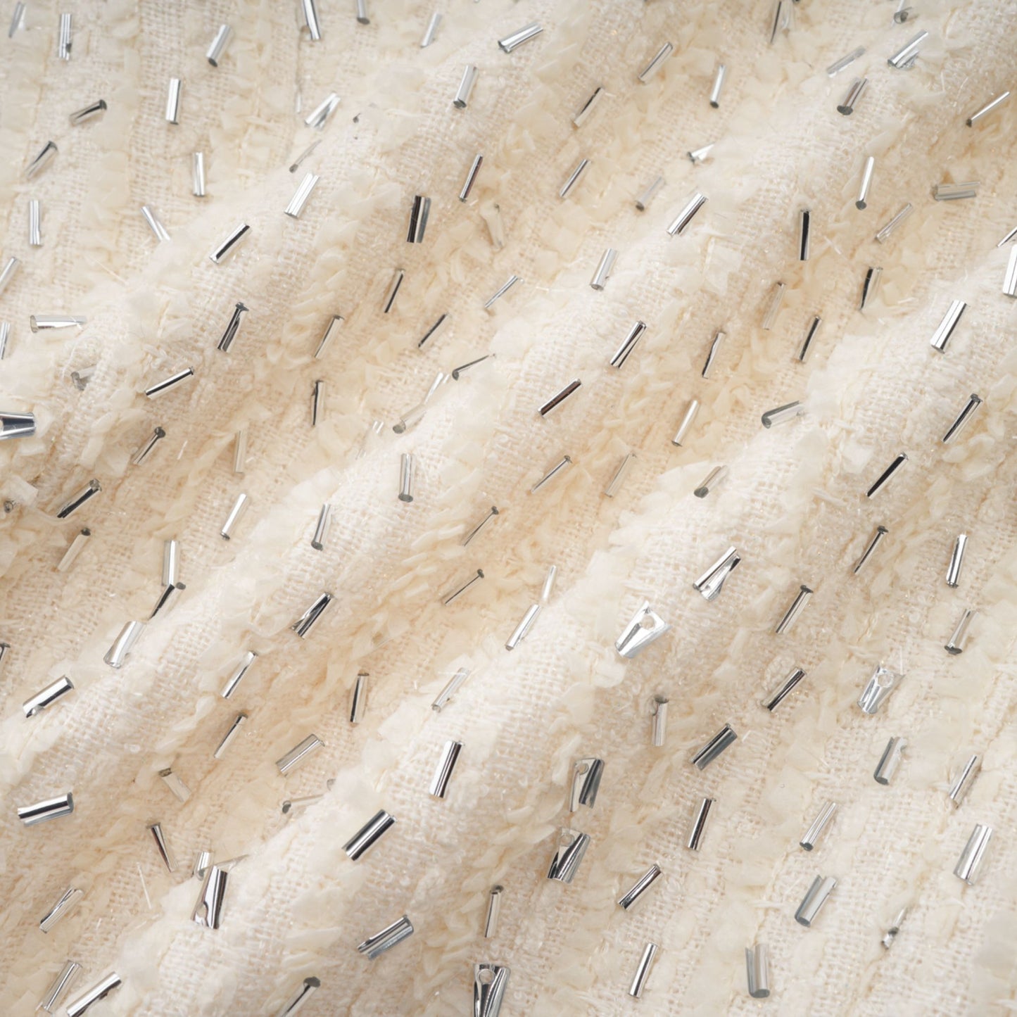 Blanche white beaded ruffle cropped jacket