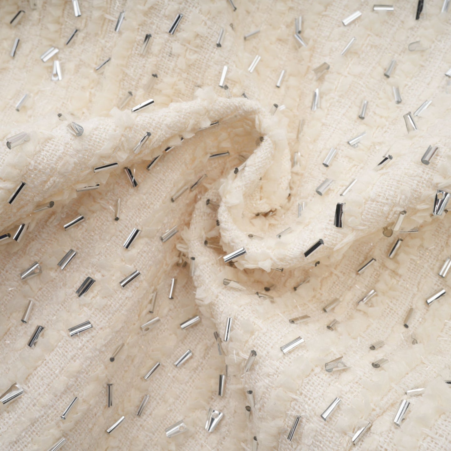 Blanche white beaded ruffle cropped jacket