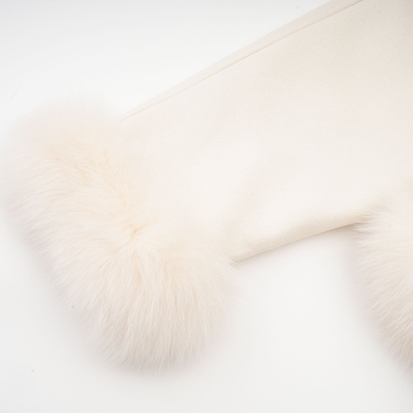 Cécile white suede fur padded short coat