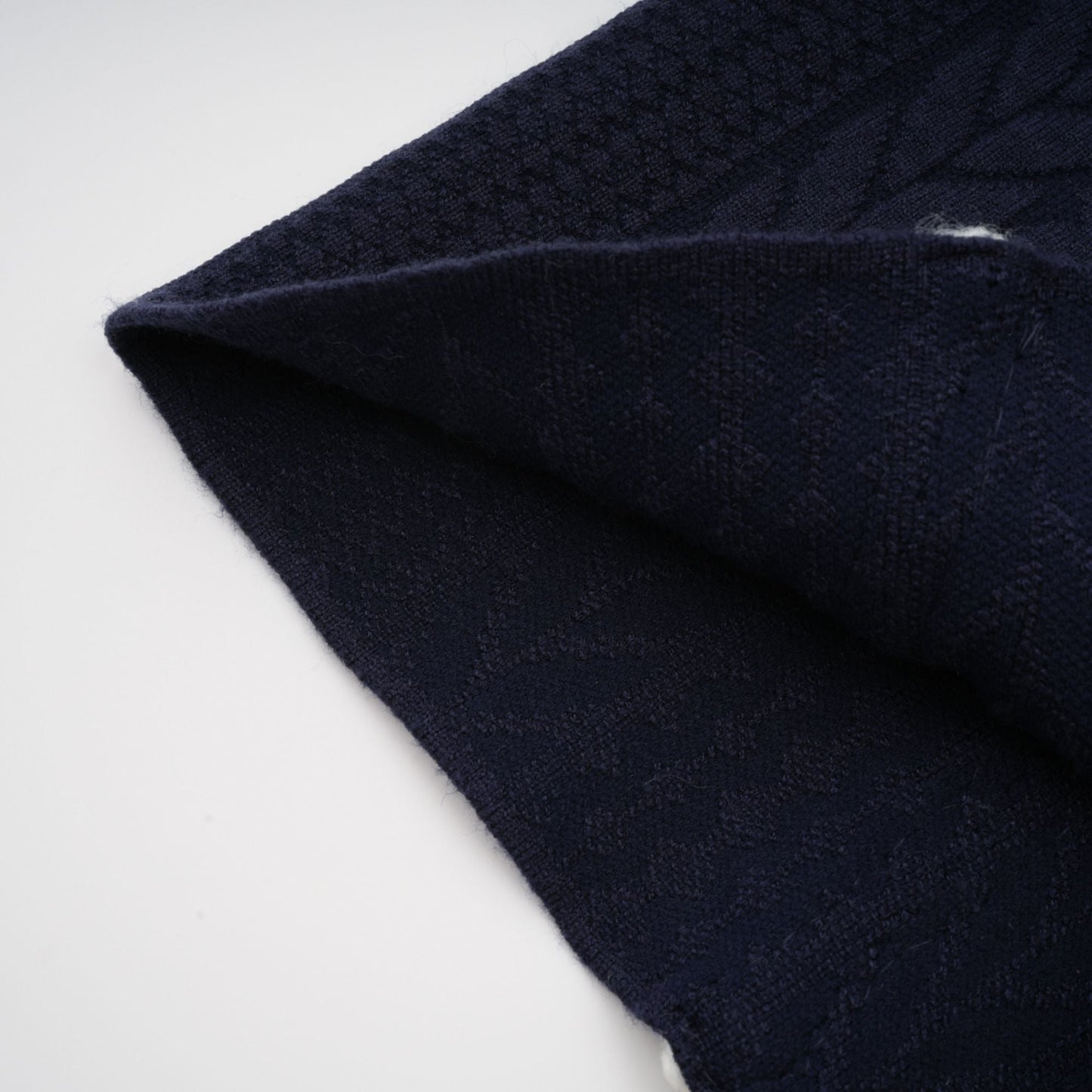 Elvira navy blue crochet-knit cardigan & trousers matching set