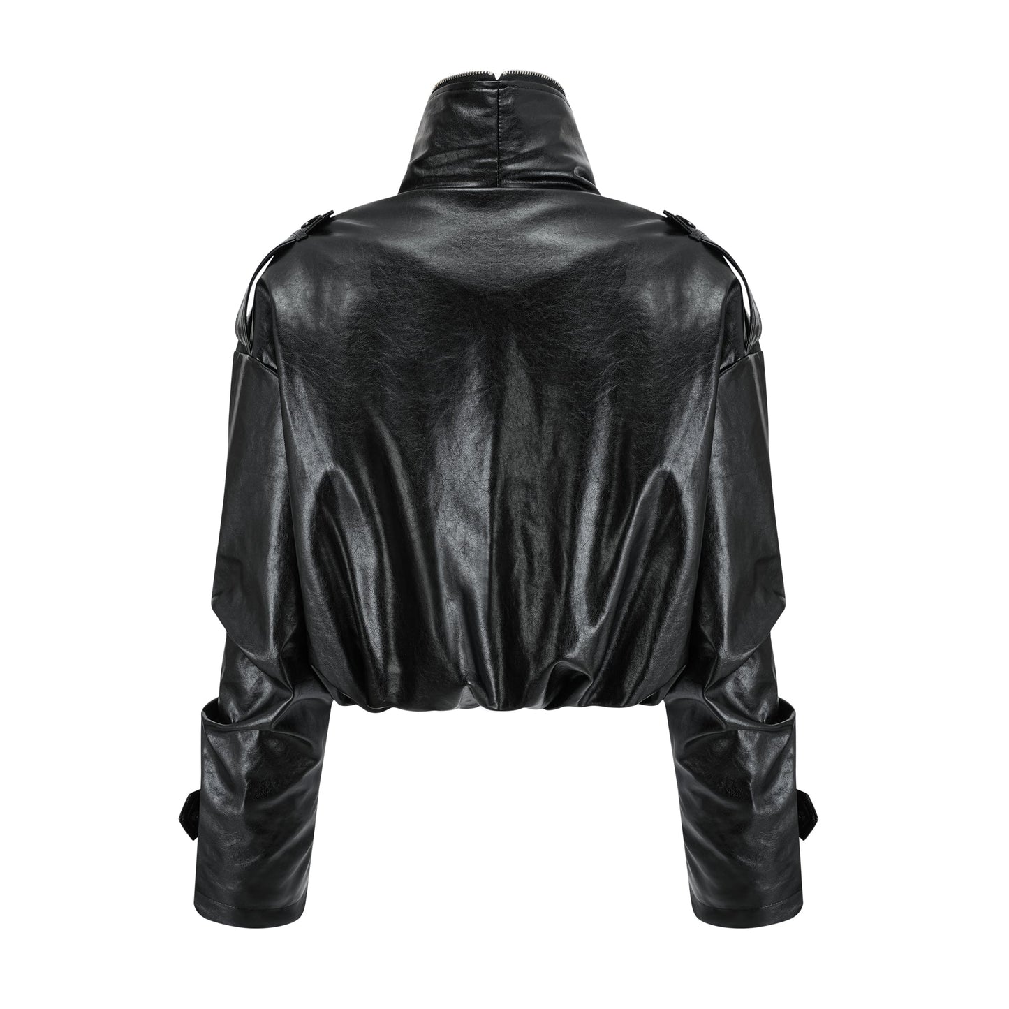 Virginie quilted cropped leather jacket