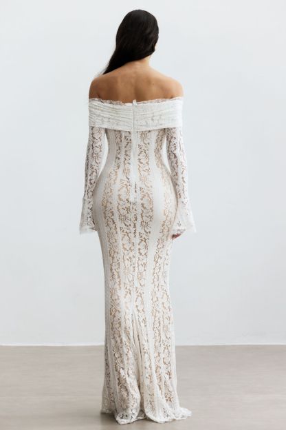 Lace Haven Off-Shoulder Maxi Dress