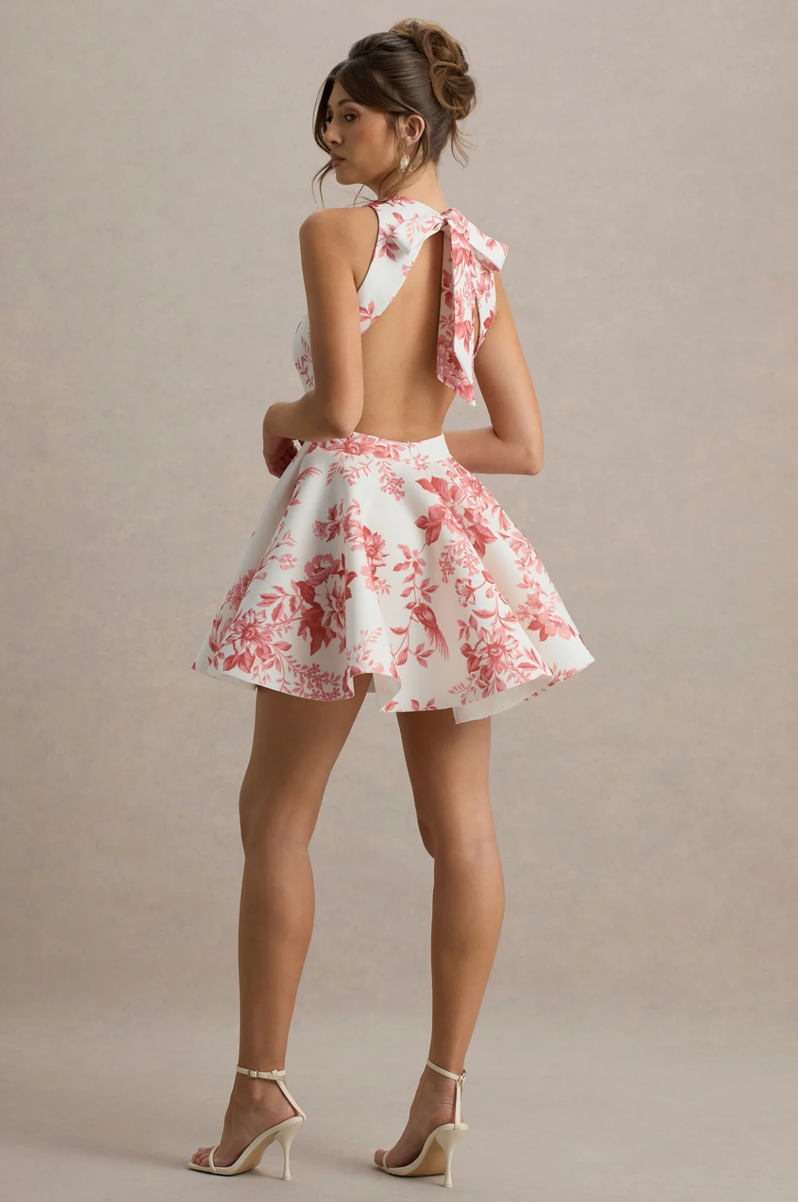 Pink Porcelain Print Racer-Neck