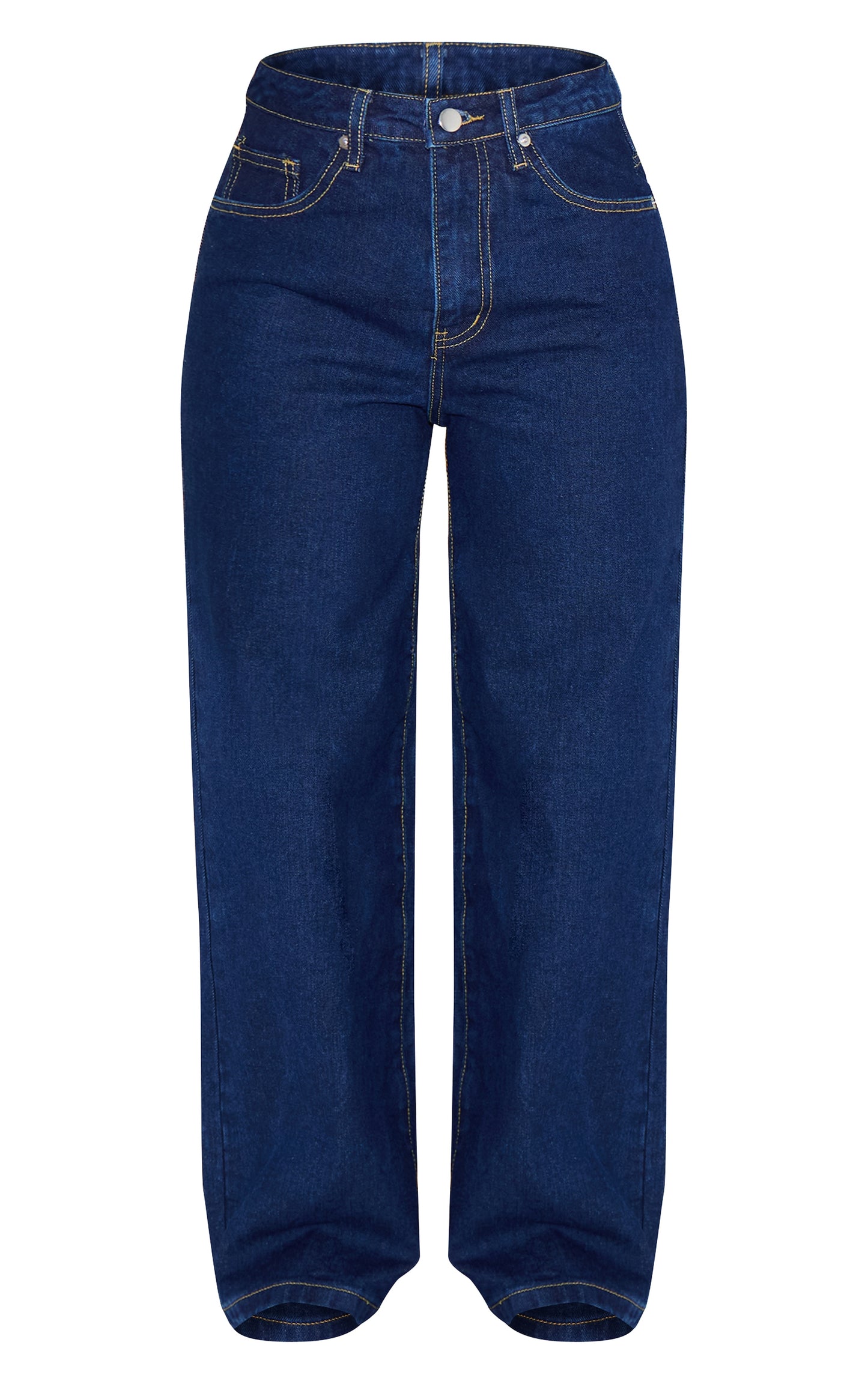 Petite Indigo Blue Wash Straight Leg Mid Rise Jeans image 5
