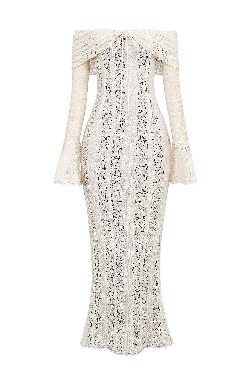 Lace Haven Off-Shoulder Maxi Dress