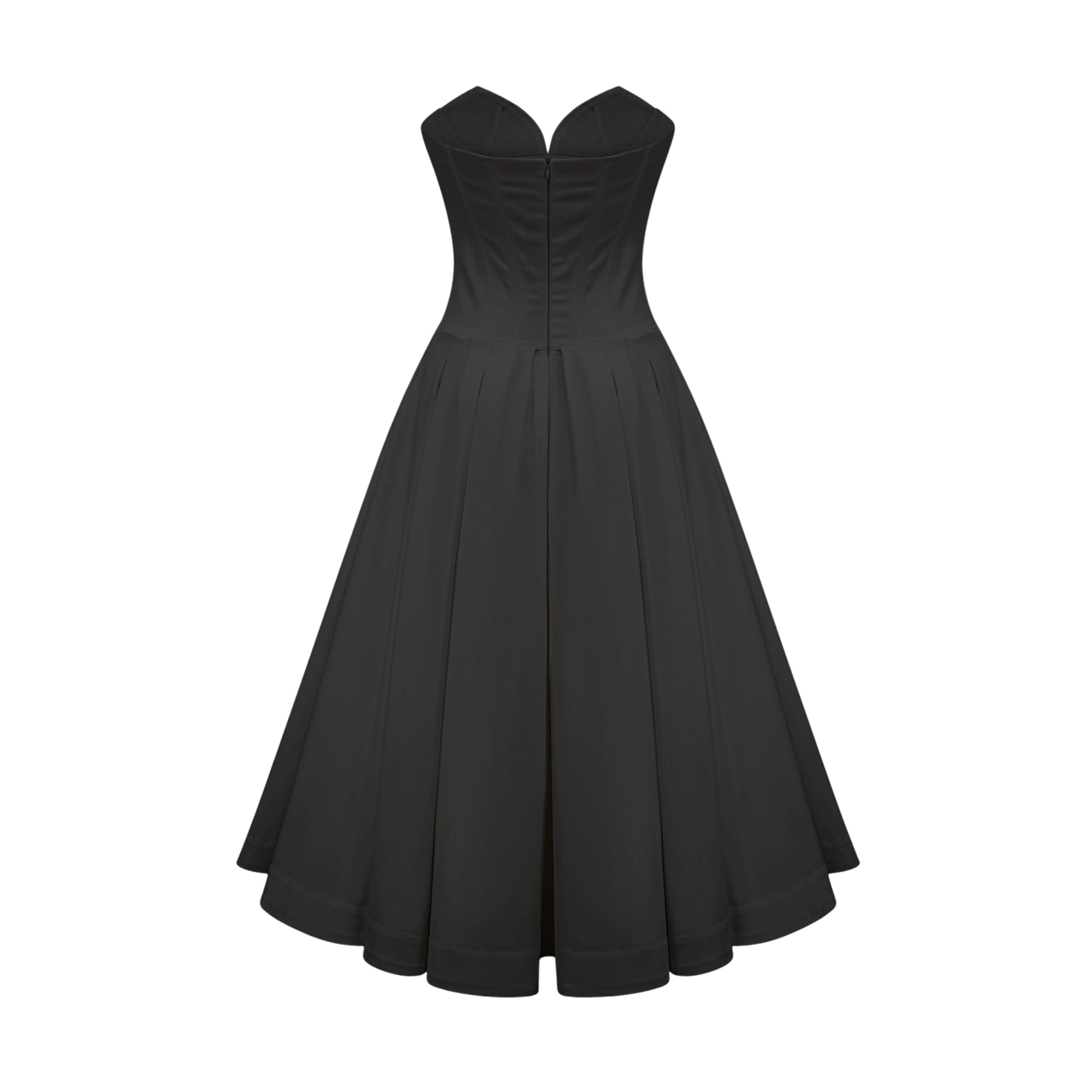 Katherine Black Off-Shoulder Corset Midi Dress