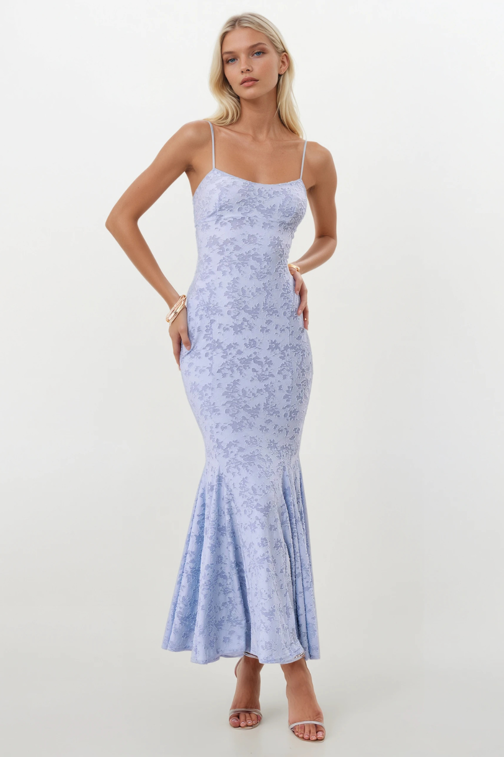 Aria : FISHTAIL Blue MAXI DRESS