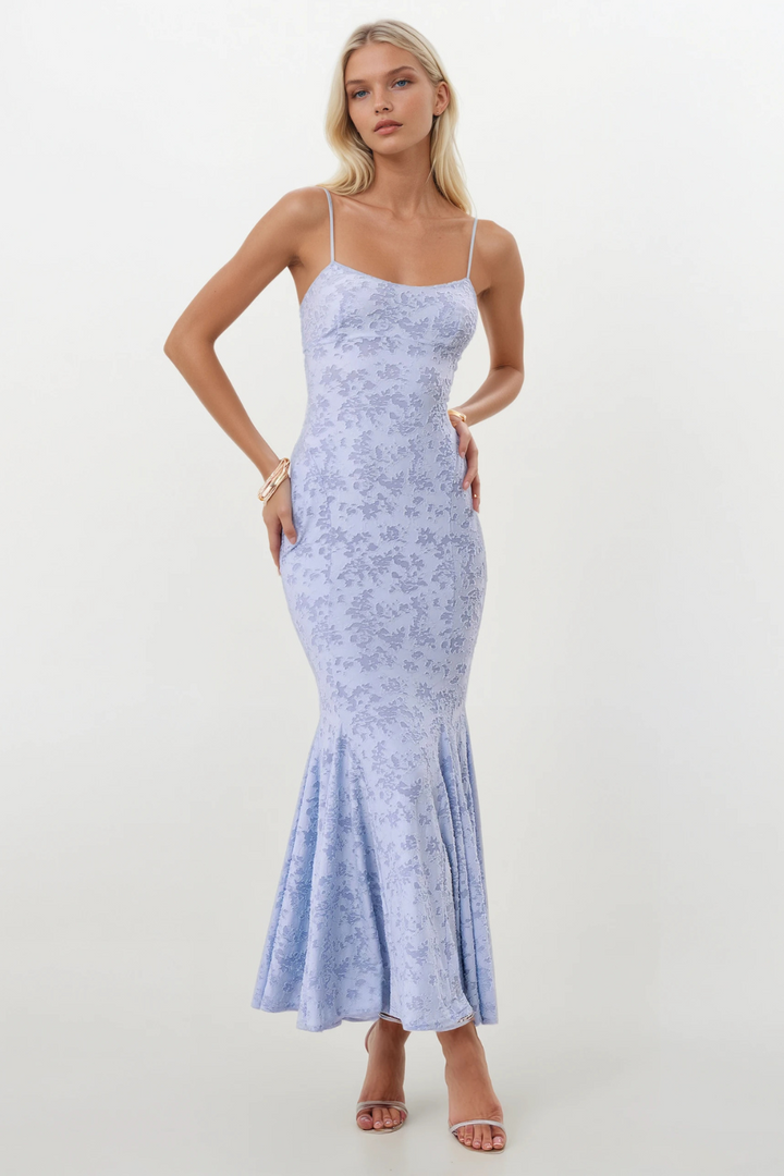 Aria : FISHTAIL Blue MAXI DRESS