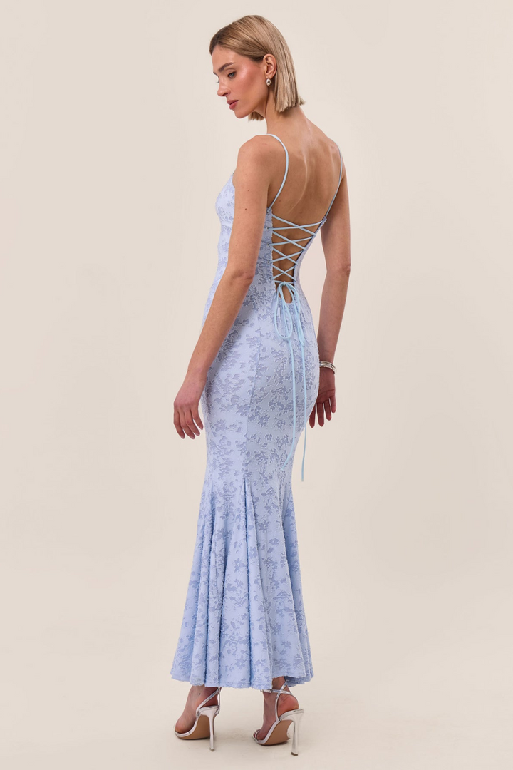 Aria : FISHTAIL Blue MAXI DRESS