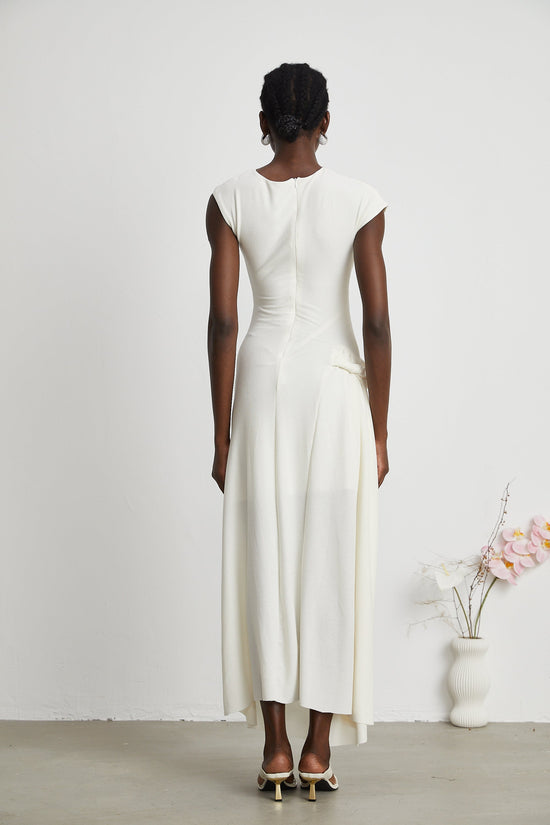 Lanetta jersey-knit draped maxi dress