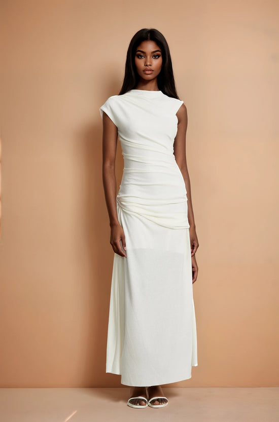 Lanetta jersey-knit draped maxi dress
