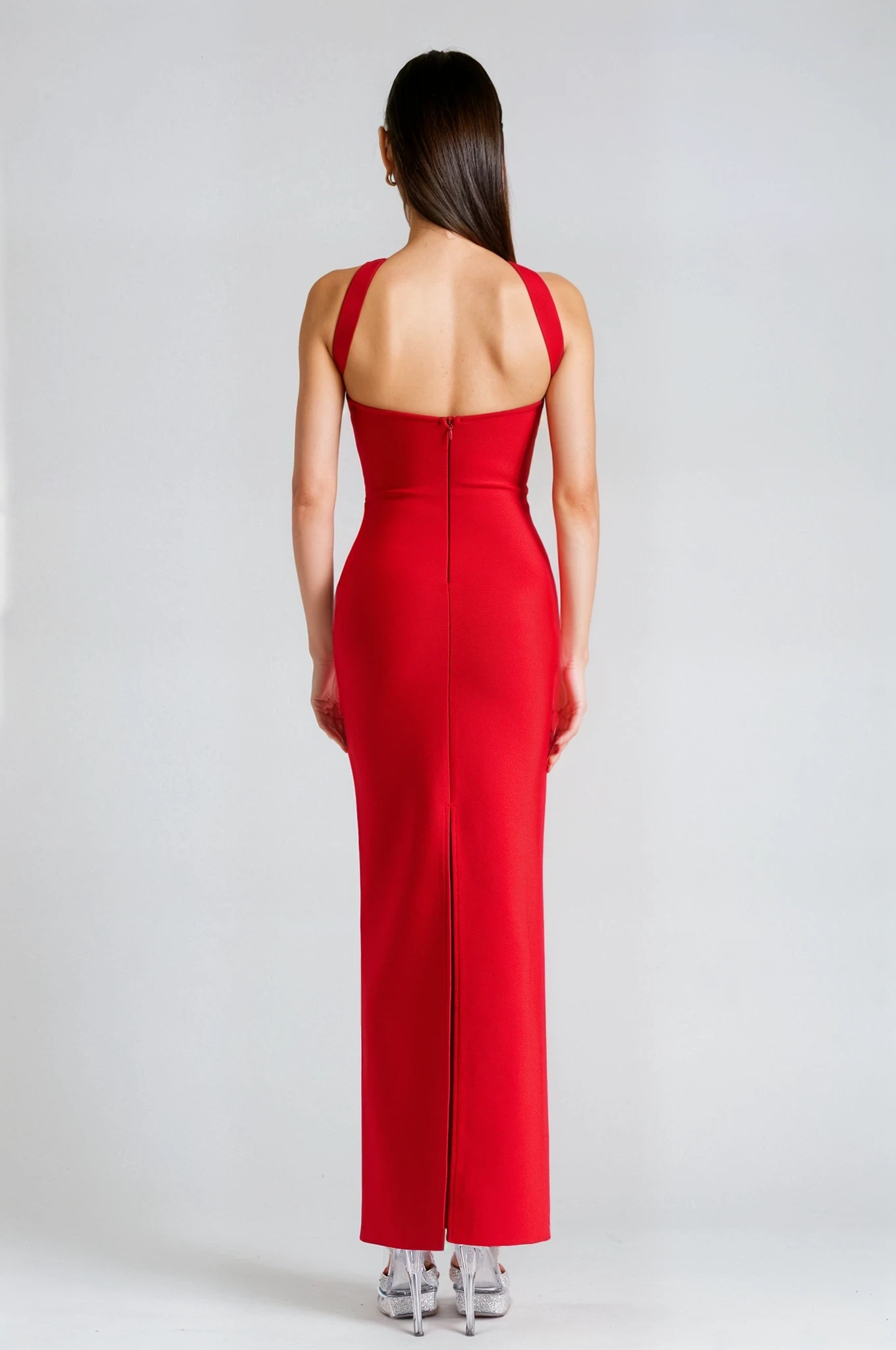 Scarlet Red Strapless Midi Dress