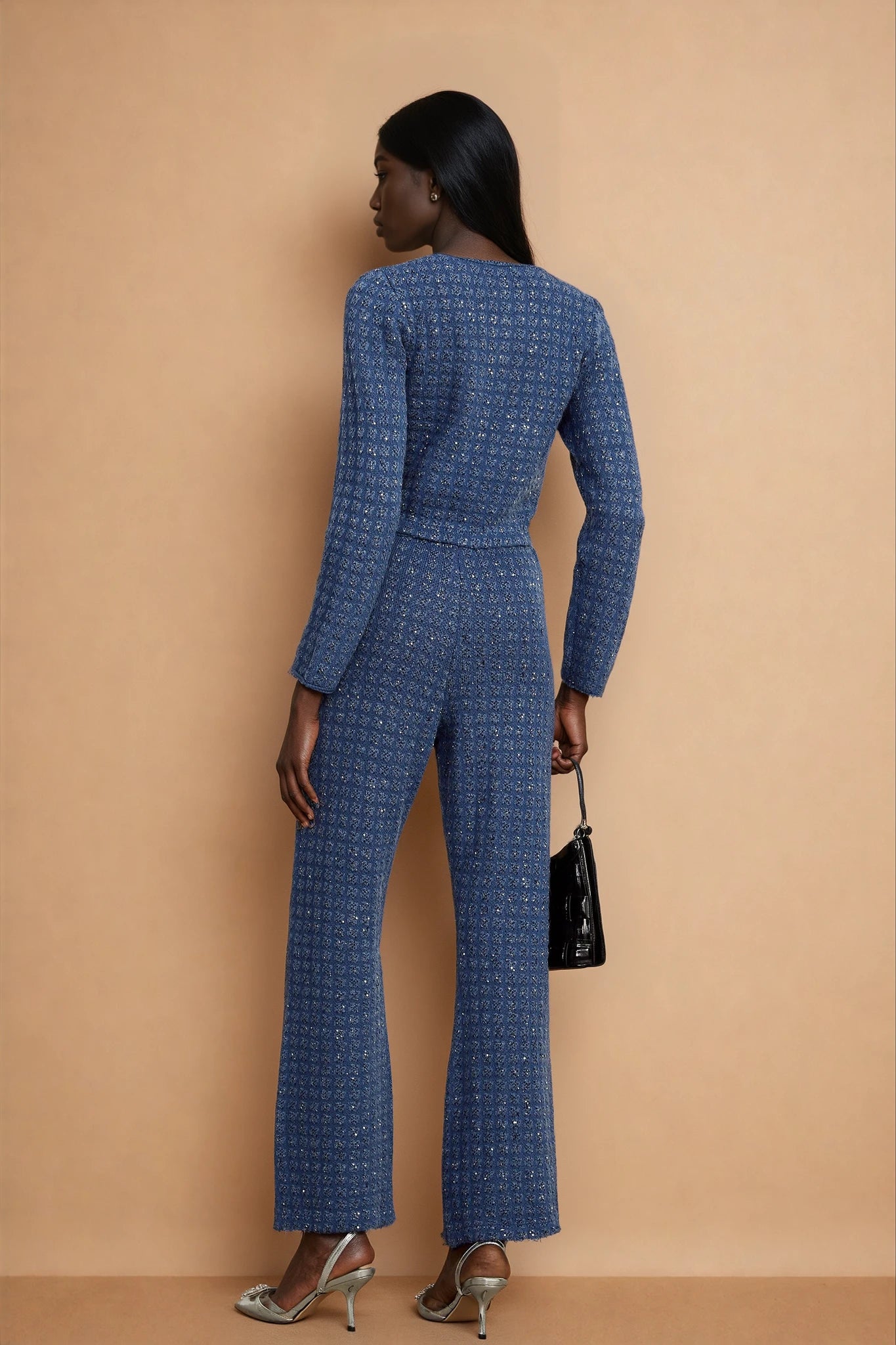 Ghislaine sequin-embellished jacket & trousers matching set