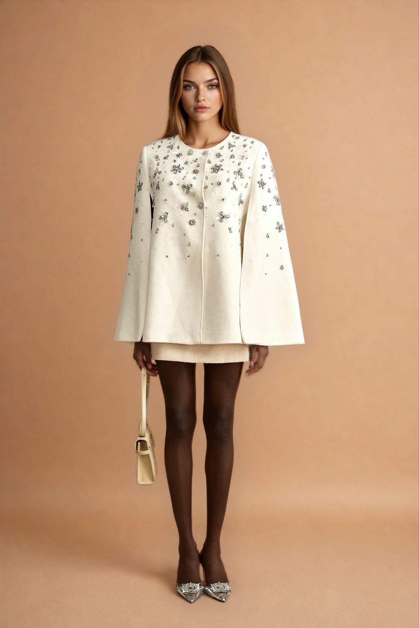 Éléonore embellished cape-design jacket