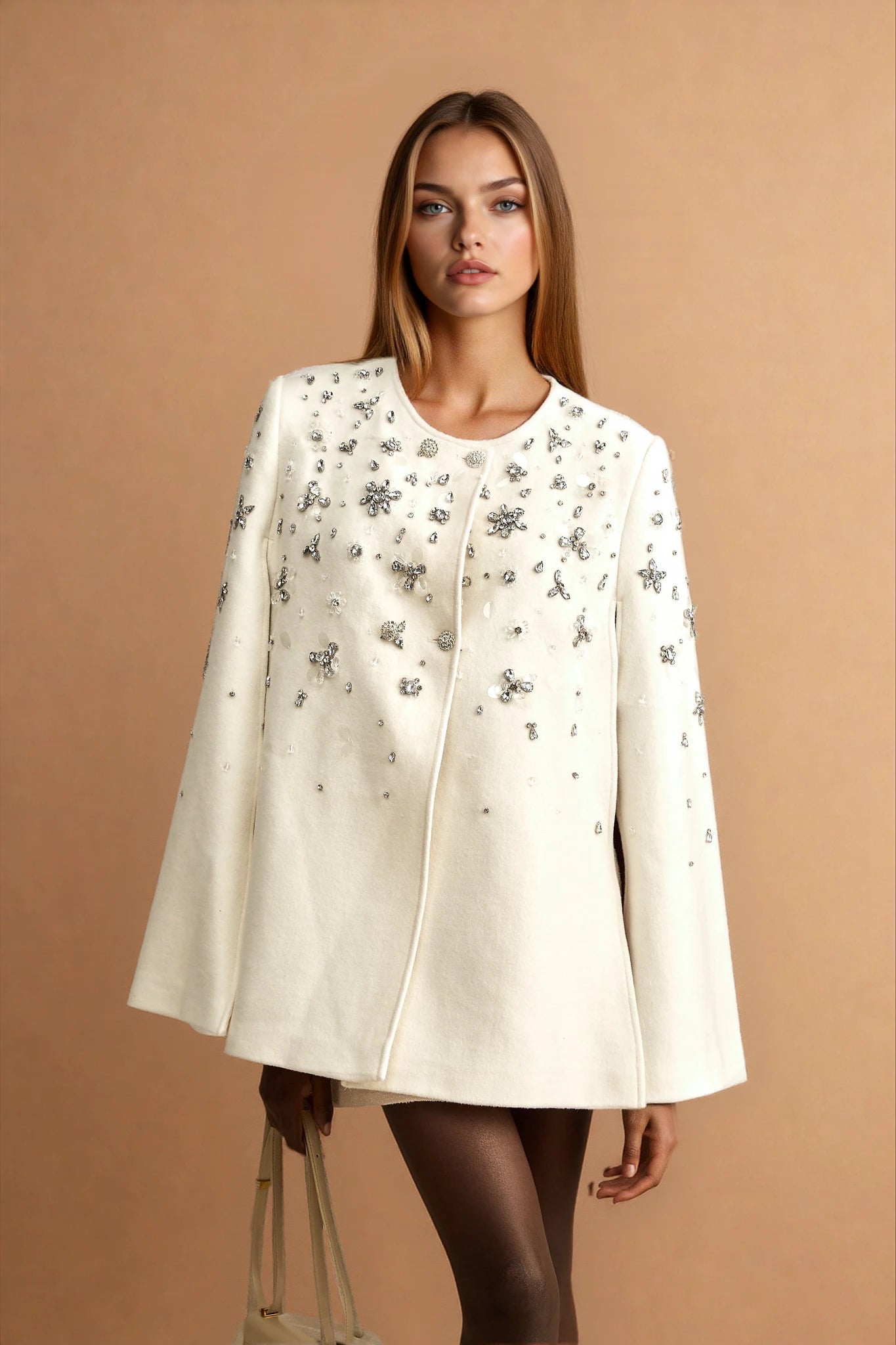 Éléonore embellished cape-design jacket