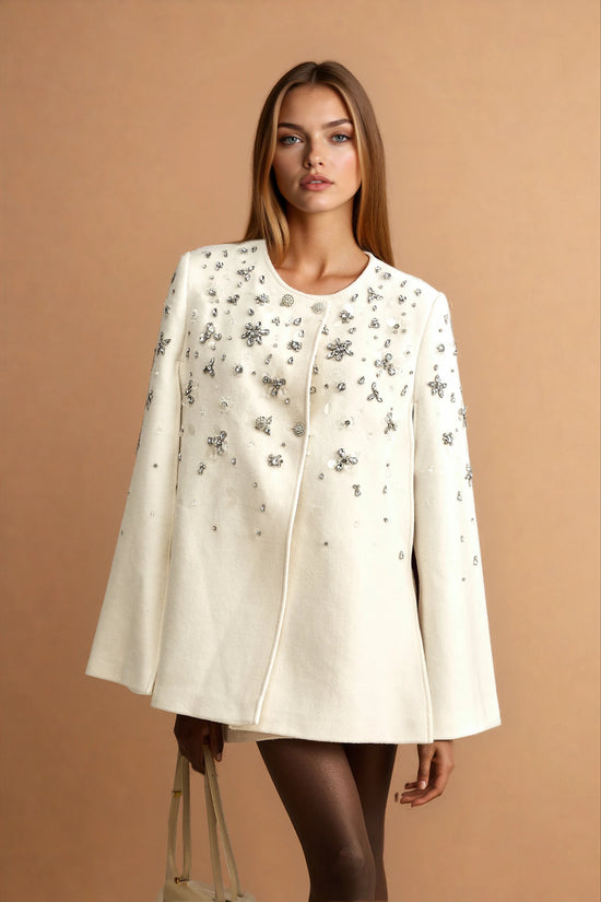 Éléonore embellished cape-design jacket