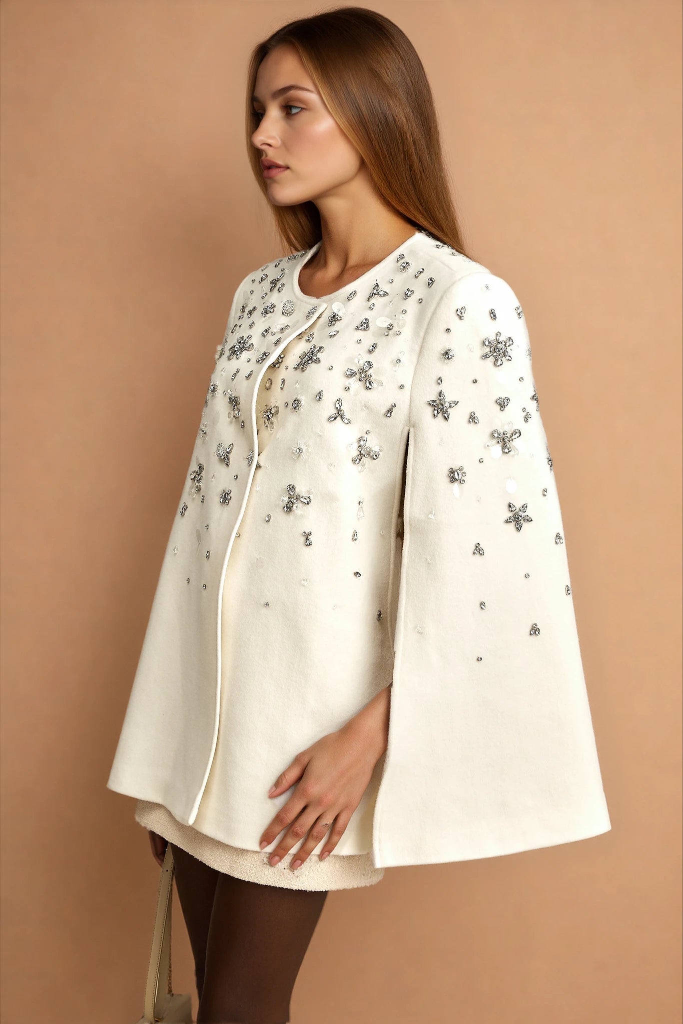 Éléonore embellished cape-design jacket
