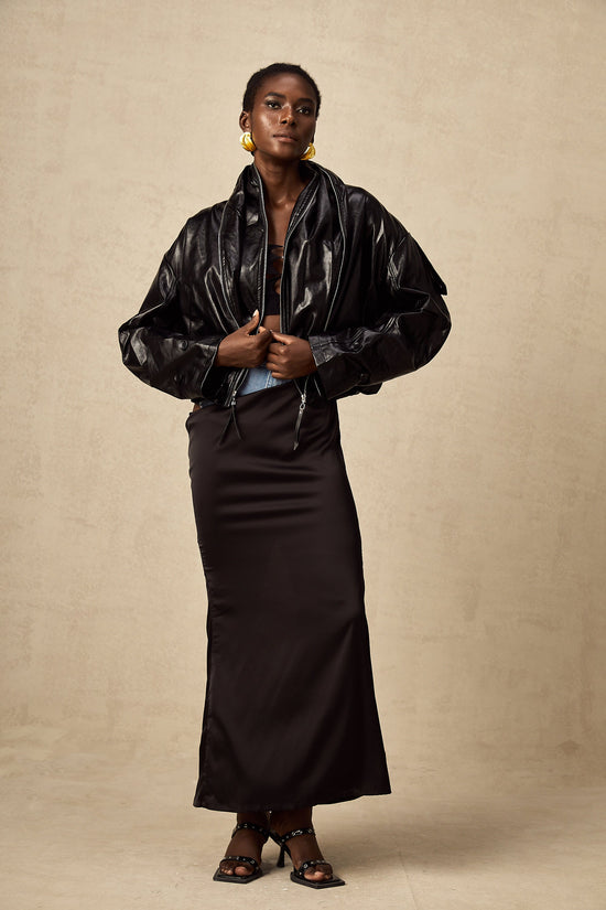 Virginie quilted cropped leather jacket