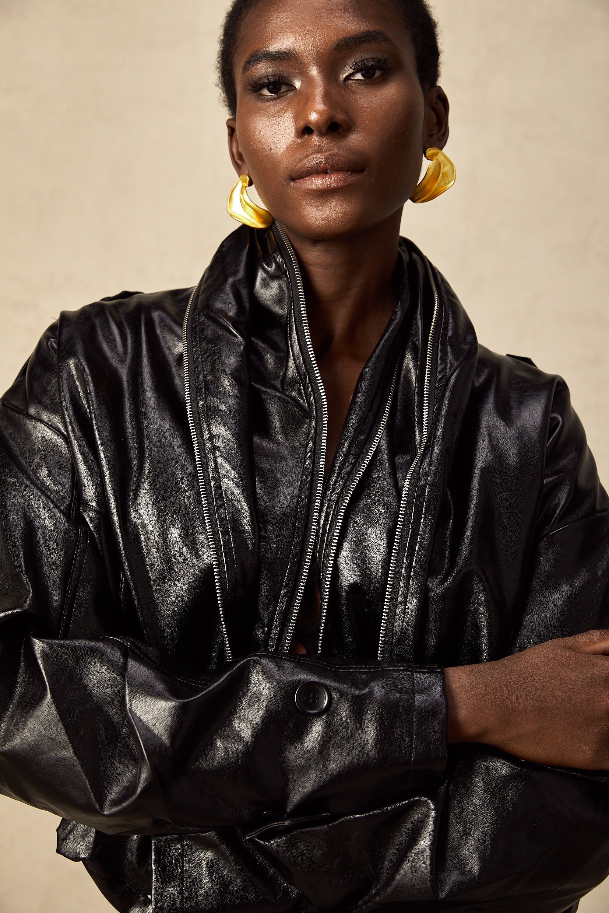 Virginie quilted cropped leather jacket