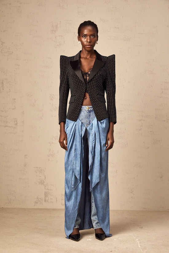 Dorothée black polka-dot blazer