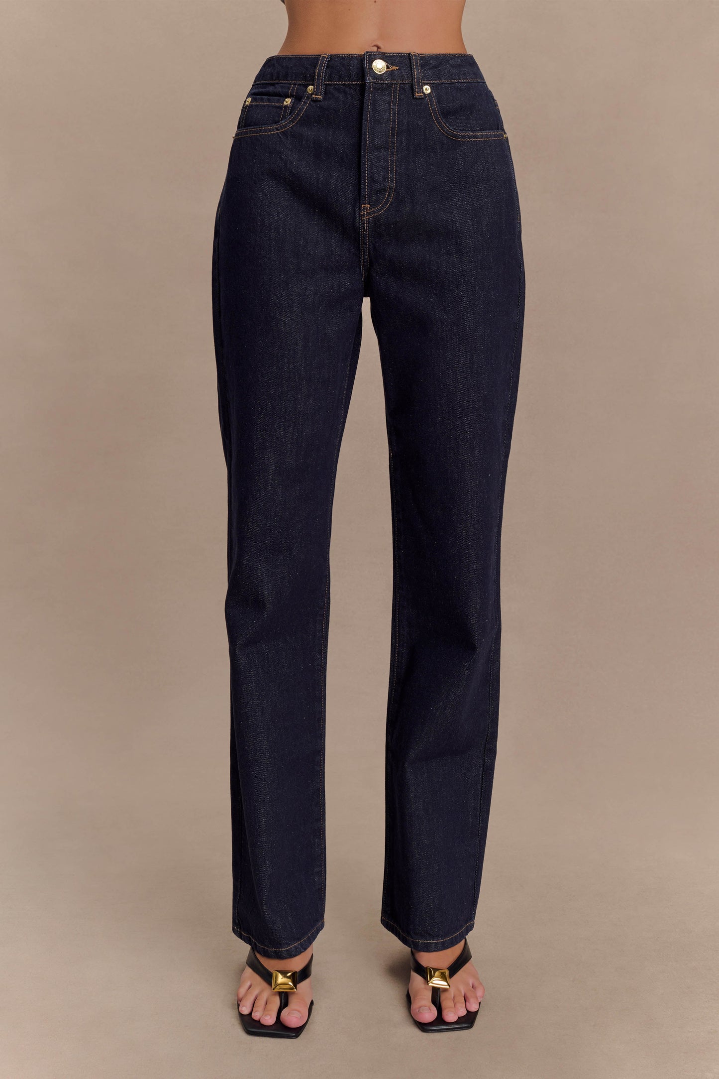 Mave : Sleeveless Buttoned Denim Top - Washed Indigo Blue