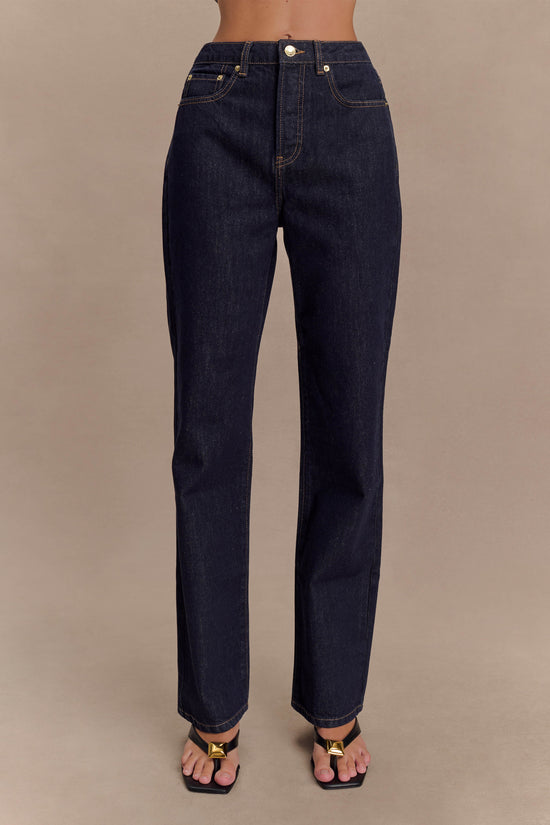 Mave : Sleeveless Buttoned Denim Top - Washed Indigo Blue