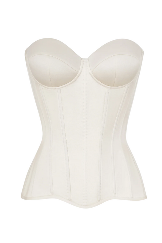 Ivory satin corset with cups