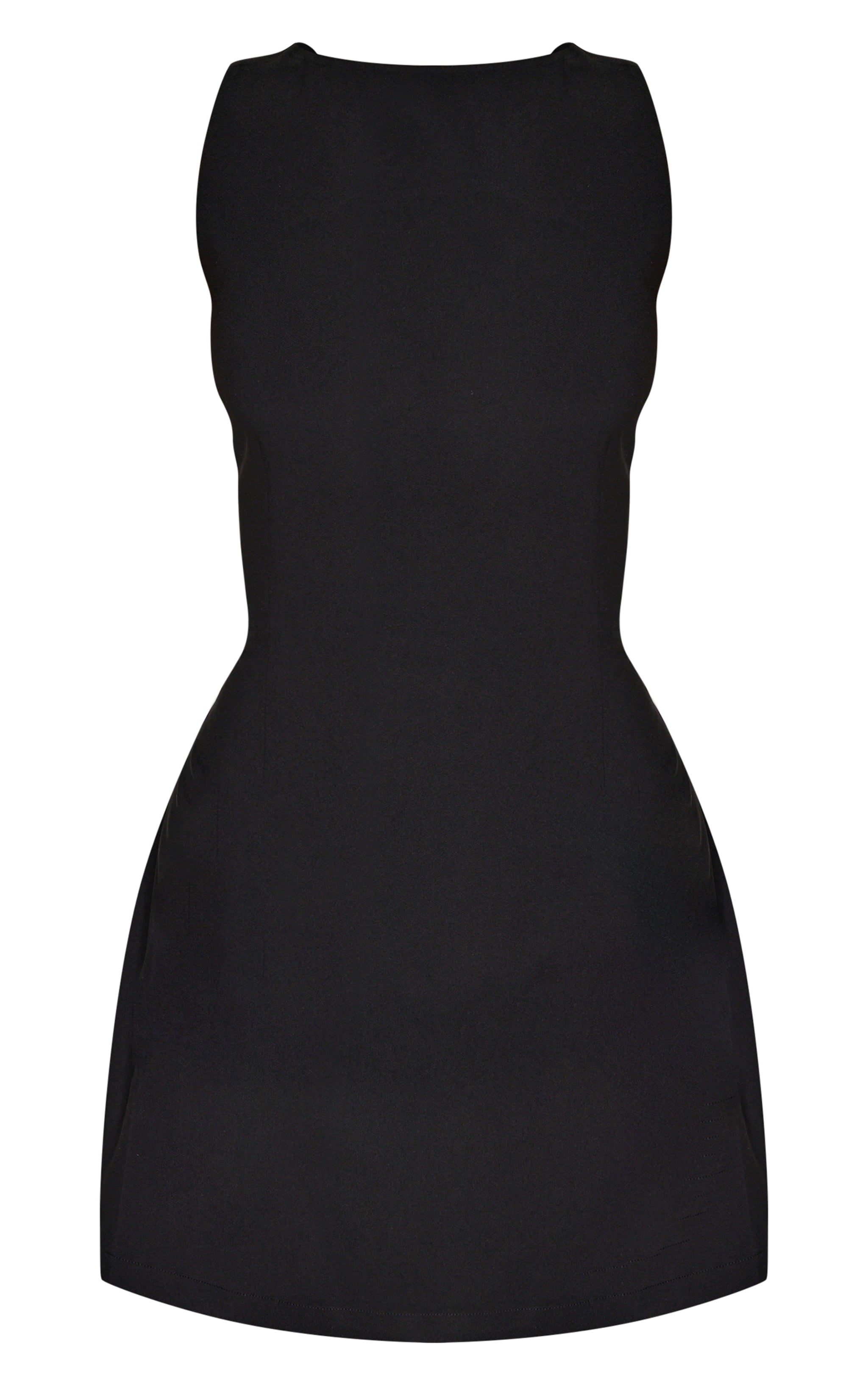 Petite Black Woven Open Back Mini Dress image 5