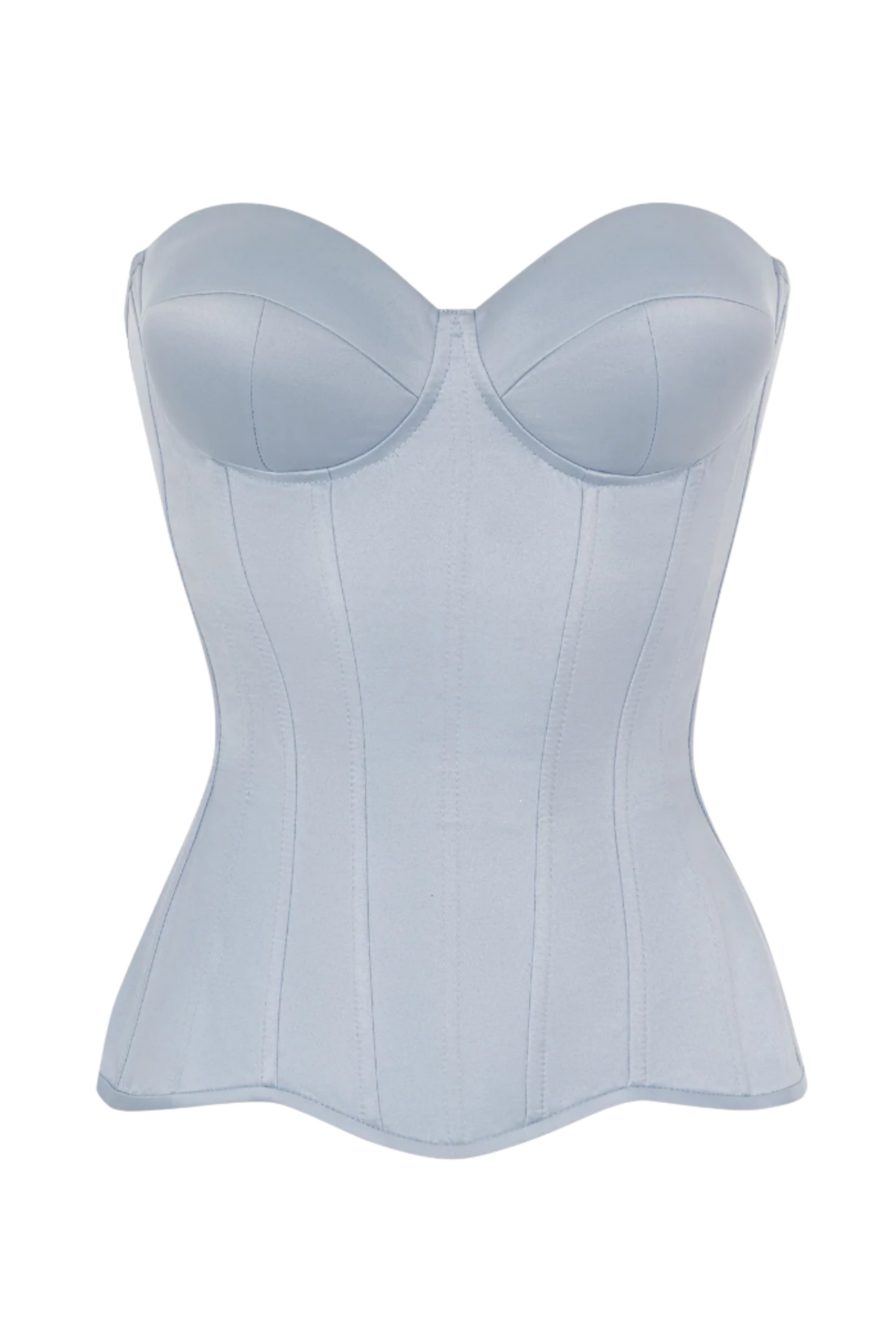 Sky Blue satin corset with cups