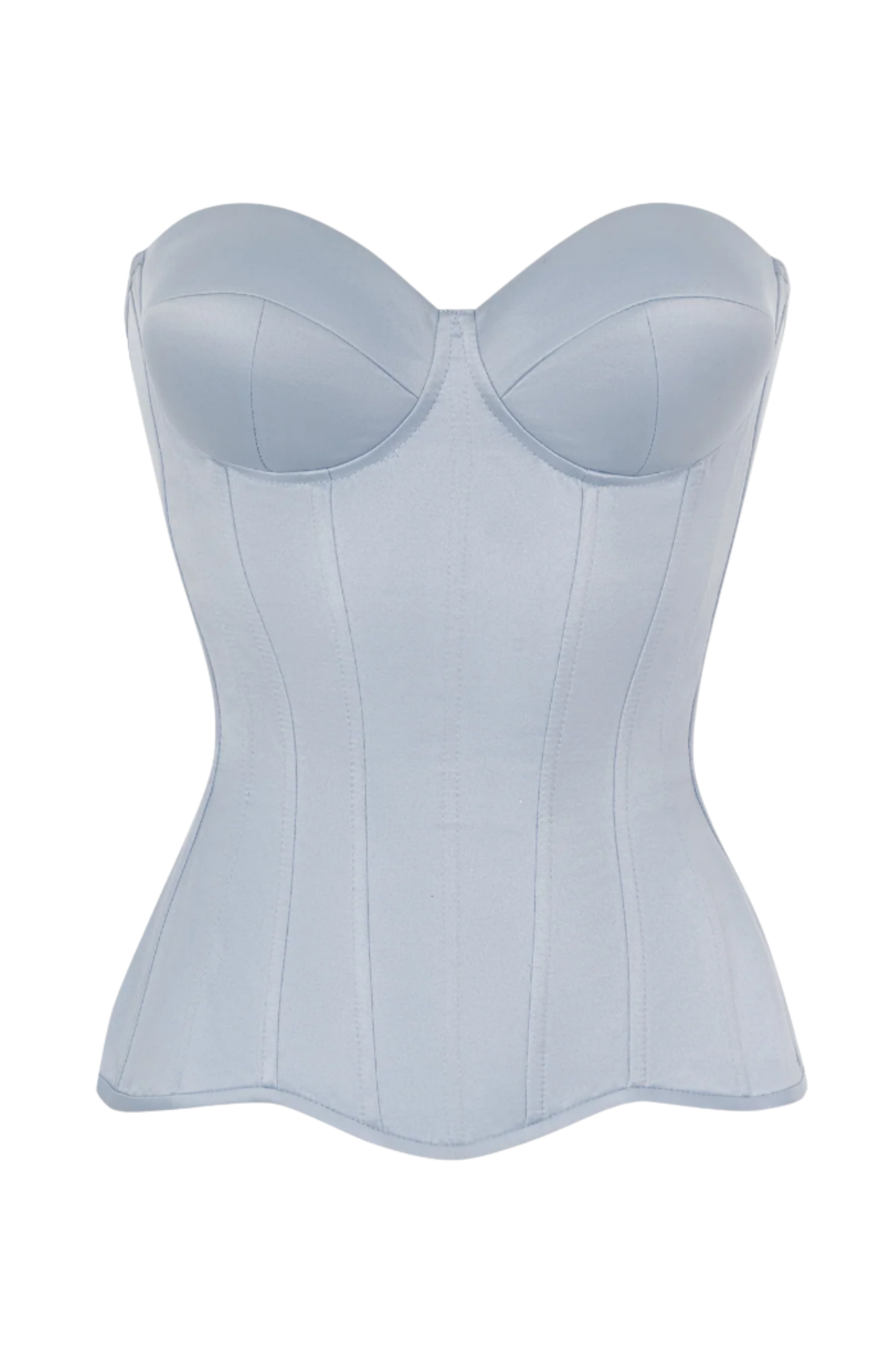 Sky Blue satin corset with cups
