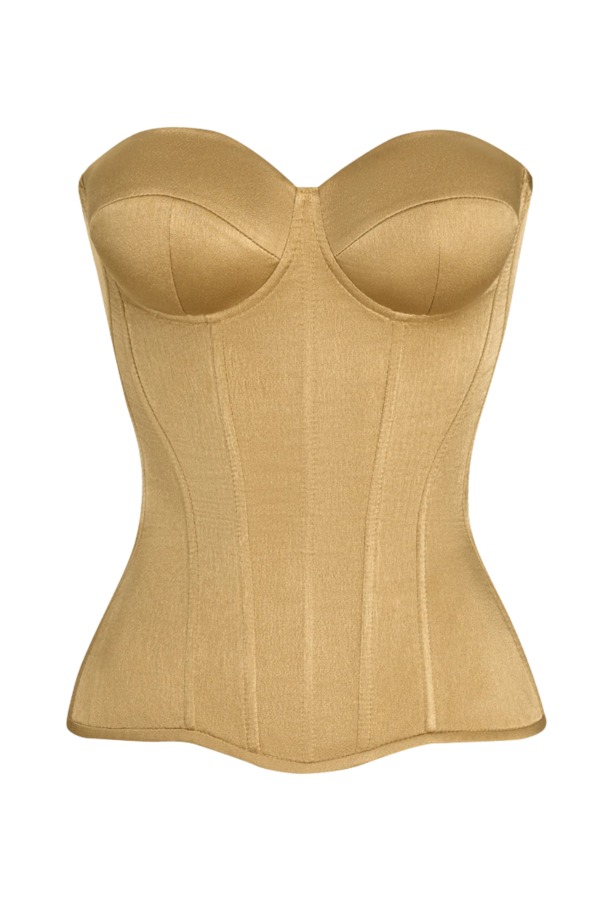 Gold  satin corset with cups