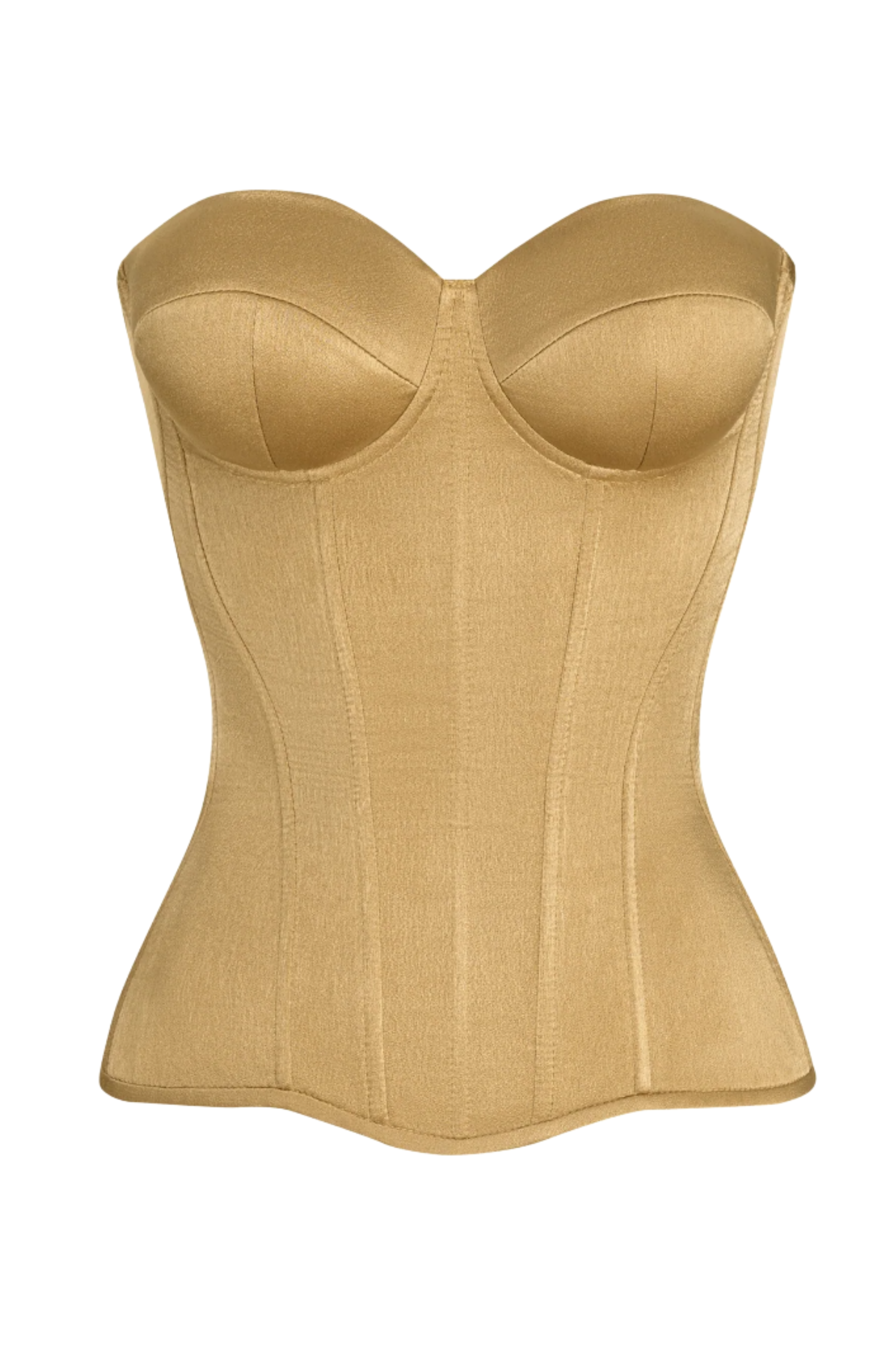 Gold  satin corset with cups