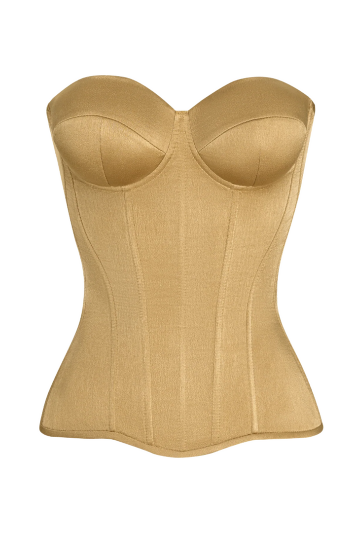 Gold  satin corset with cups