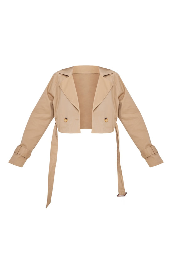 Camel Cropped Trench Coat image 5