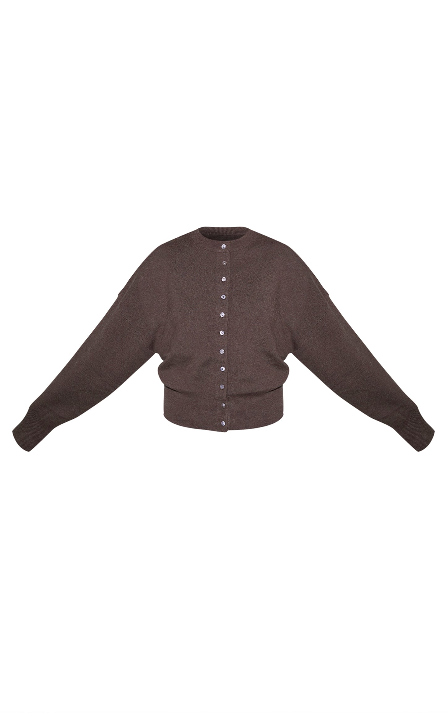 Chocolate Brown Compact Knit Cardigan image 5