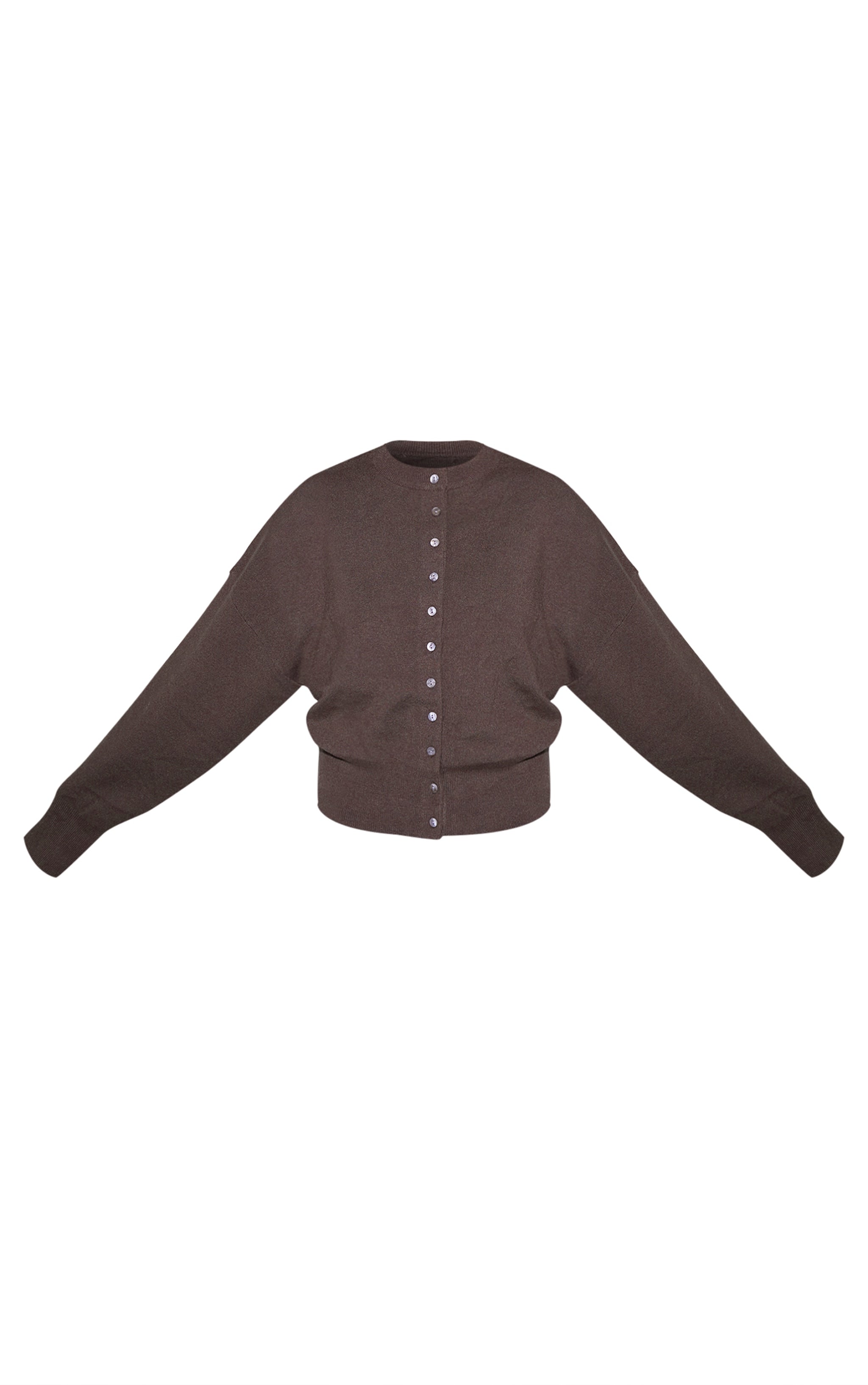 Chocolate Brown Compact Knit Cardigan image 5