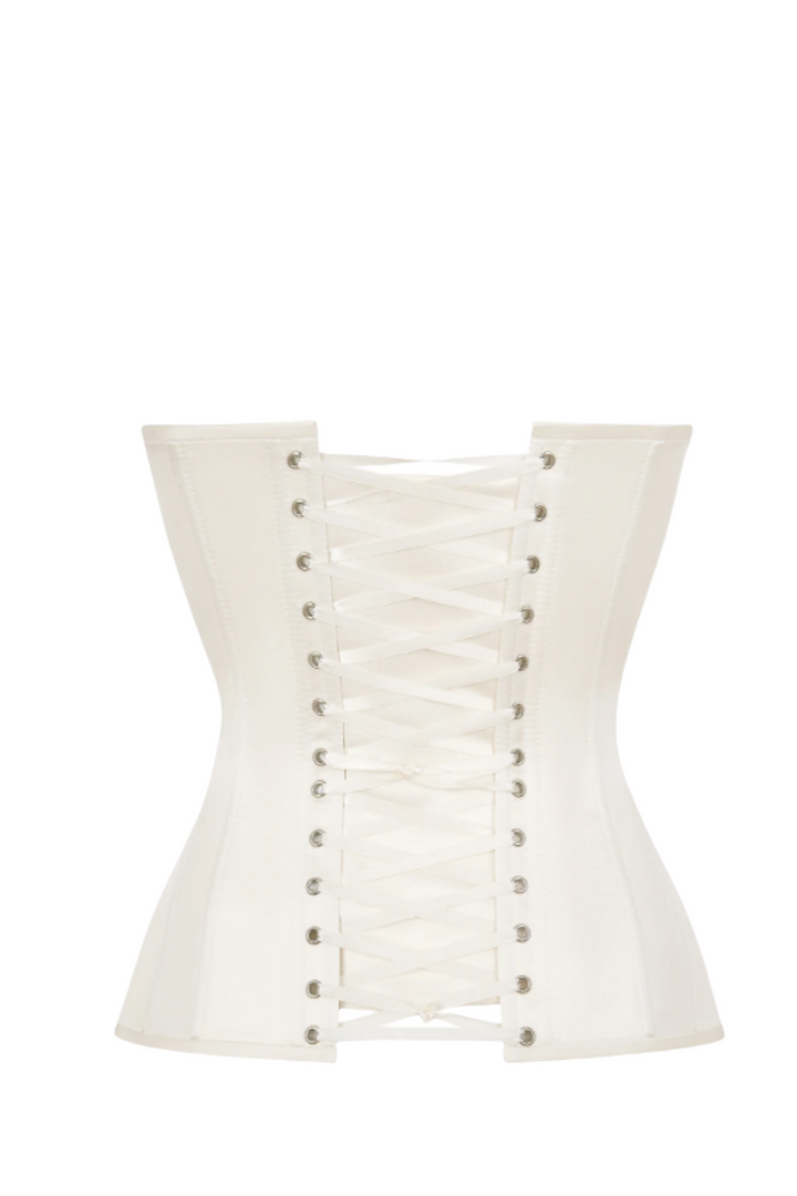 Ivory satin corset with cups