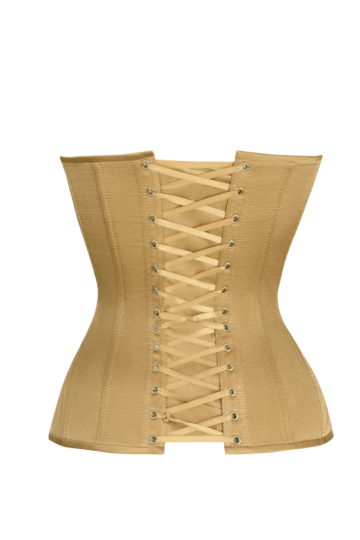 Gold  satin corset with cups