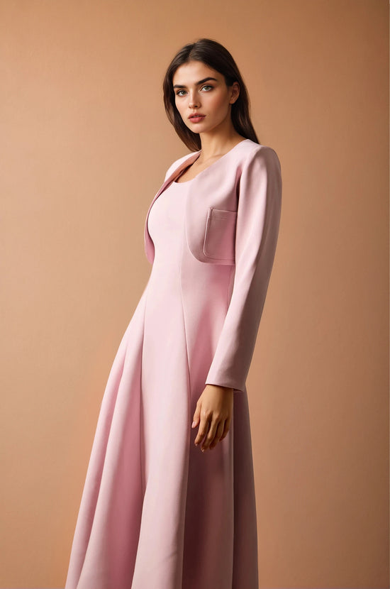 Cora Cropped Jacket Spaghetti Strap Midi Dress Set